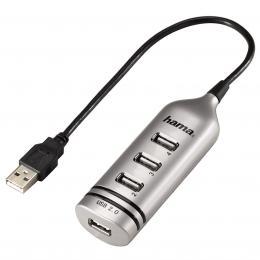 Hama USB 2.0 HUB 1 4, stříbrný - zvětšit obrázek